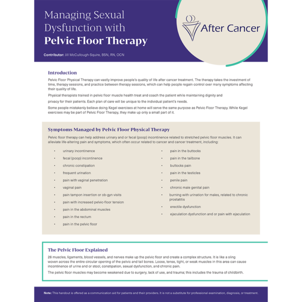 Managing Sexual Dysfunction with Pelvic Floor Therapy