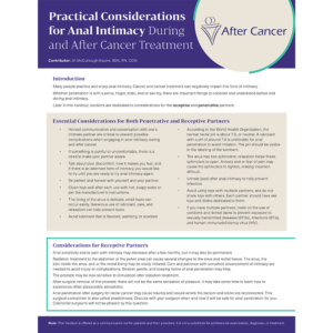 Practical Considerations for Anal Intimacy During and After Cancer Treatment