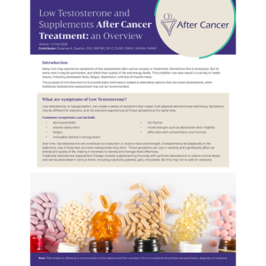 Low Testosterone and Supplements After Cancer Treatment: an Overview